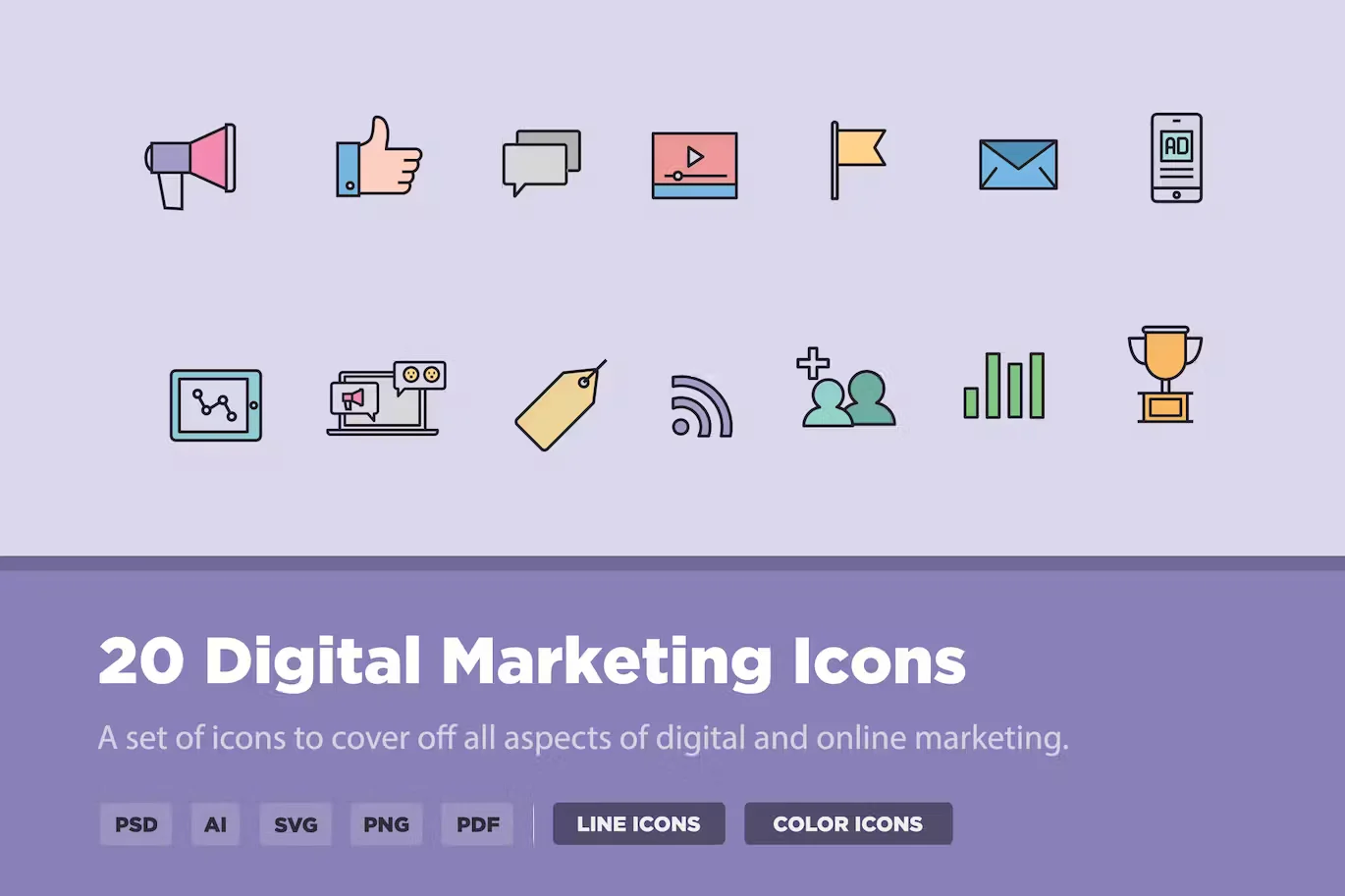 20 Digital Marketing Icons