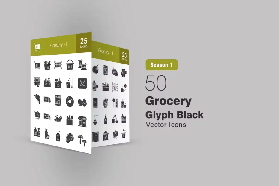50 Grocery Glyph Icons