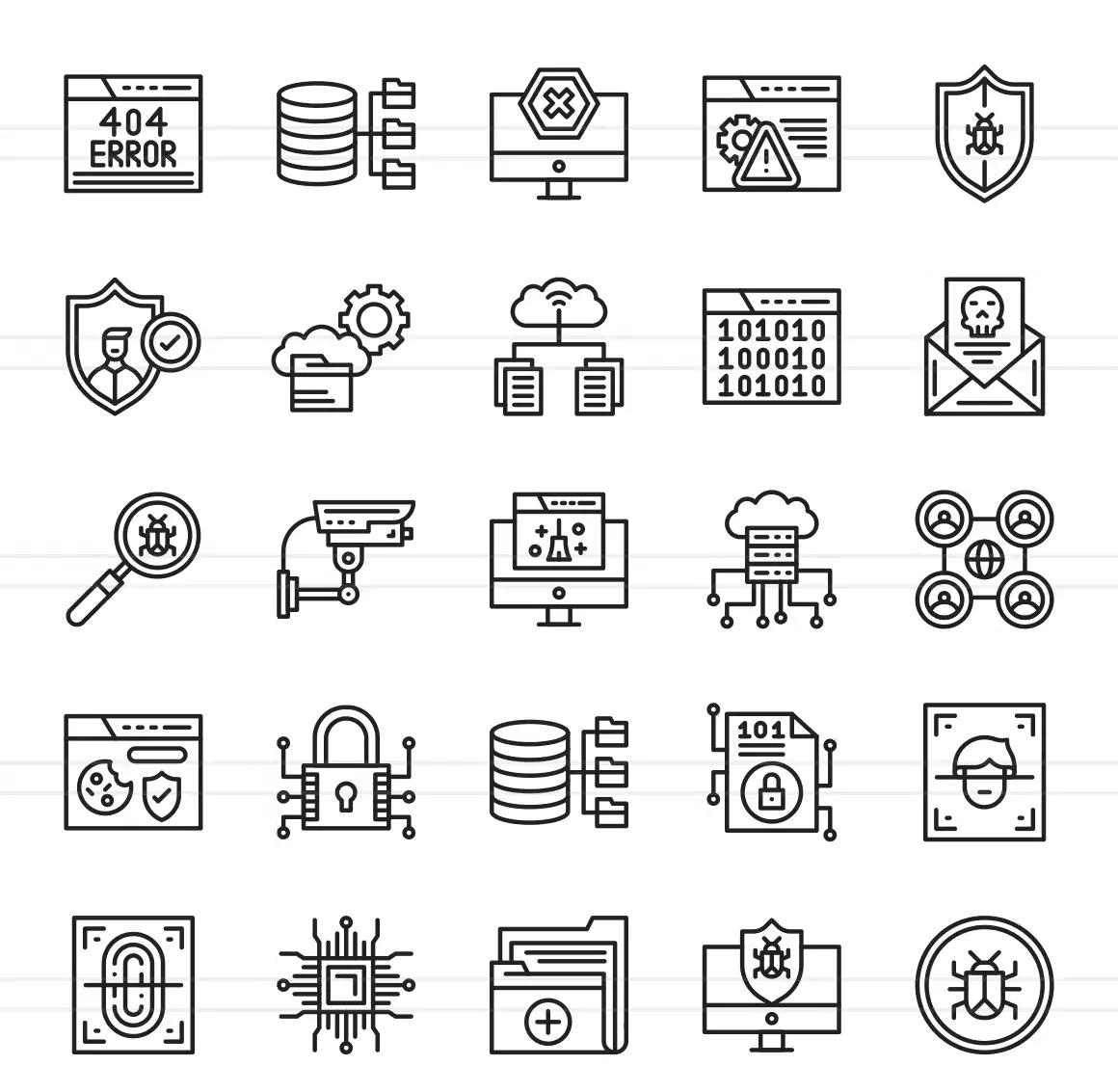 50 Internet Security Line Vector Icons 1