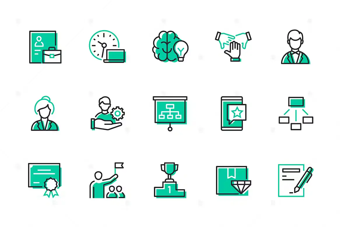 Business and Management - Line Design Style Icons
