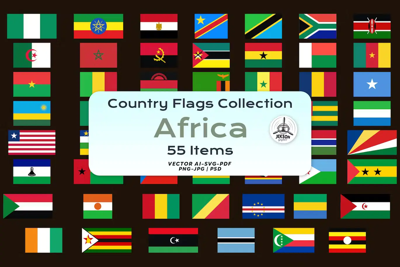 Country Flags Collection. Africa Flags Icons