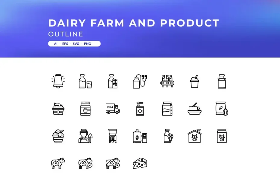 Dairy Farm and Product Icons 1