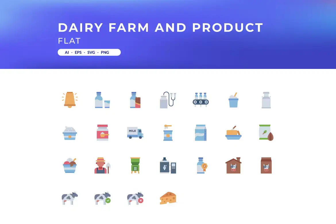 Dairy Farm and Product Icons 3