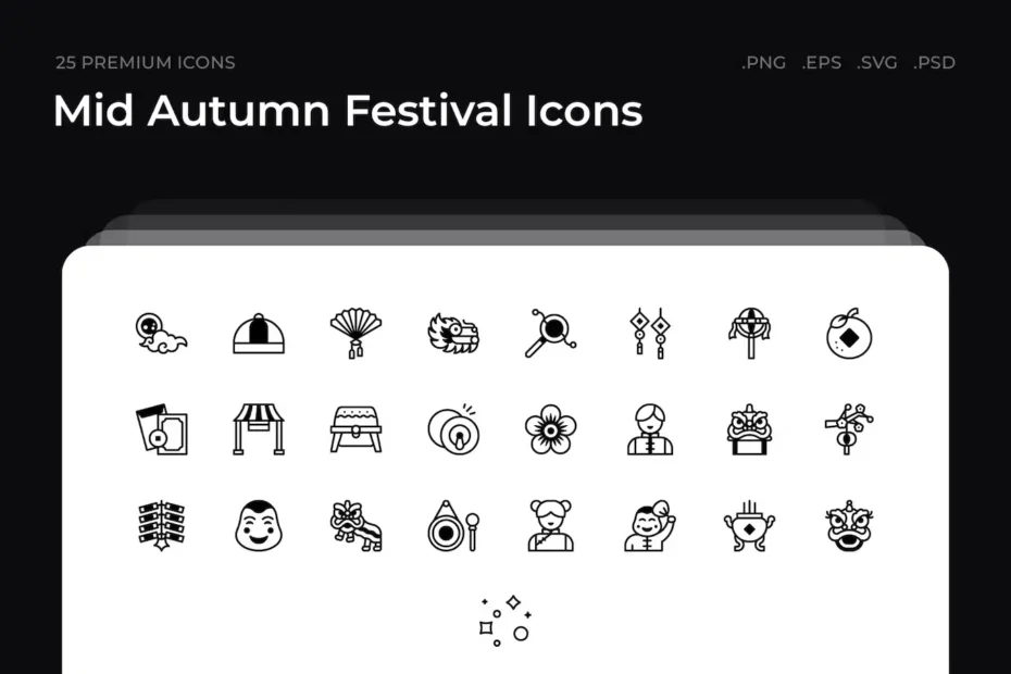 Mid Autumn Festival Icons
