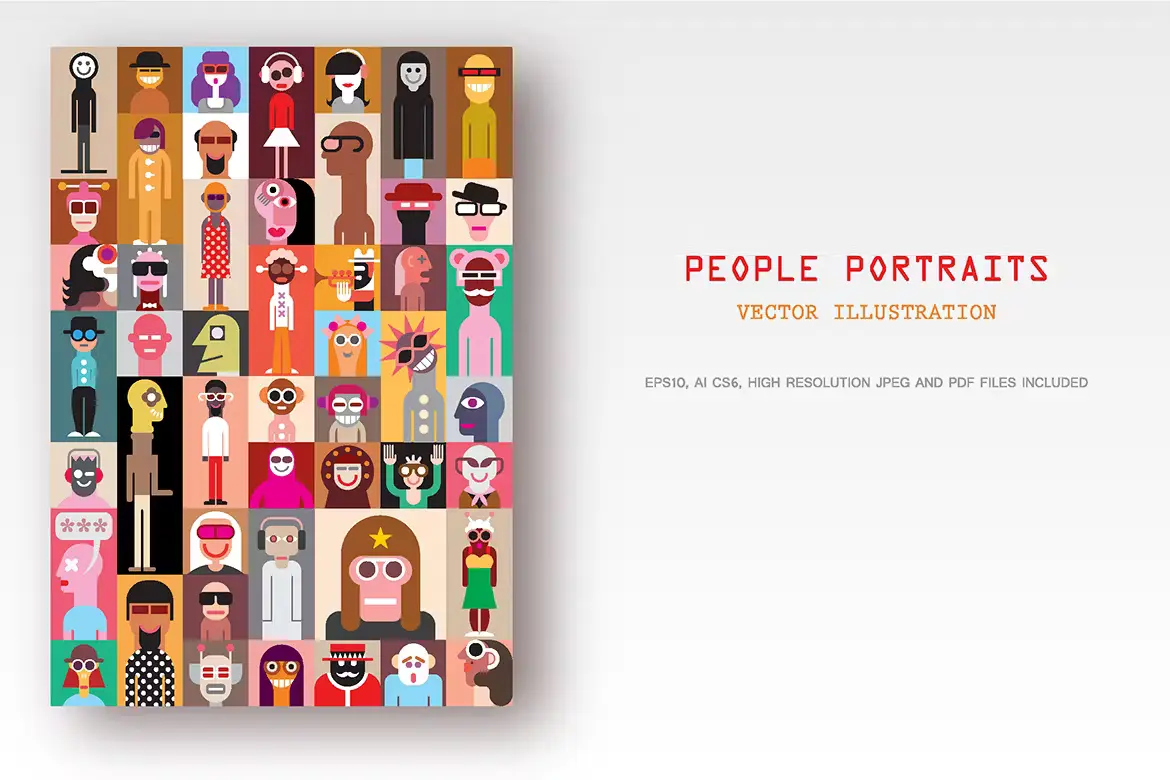 People Portraits Vector Illustration