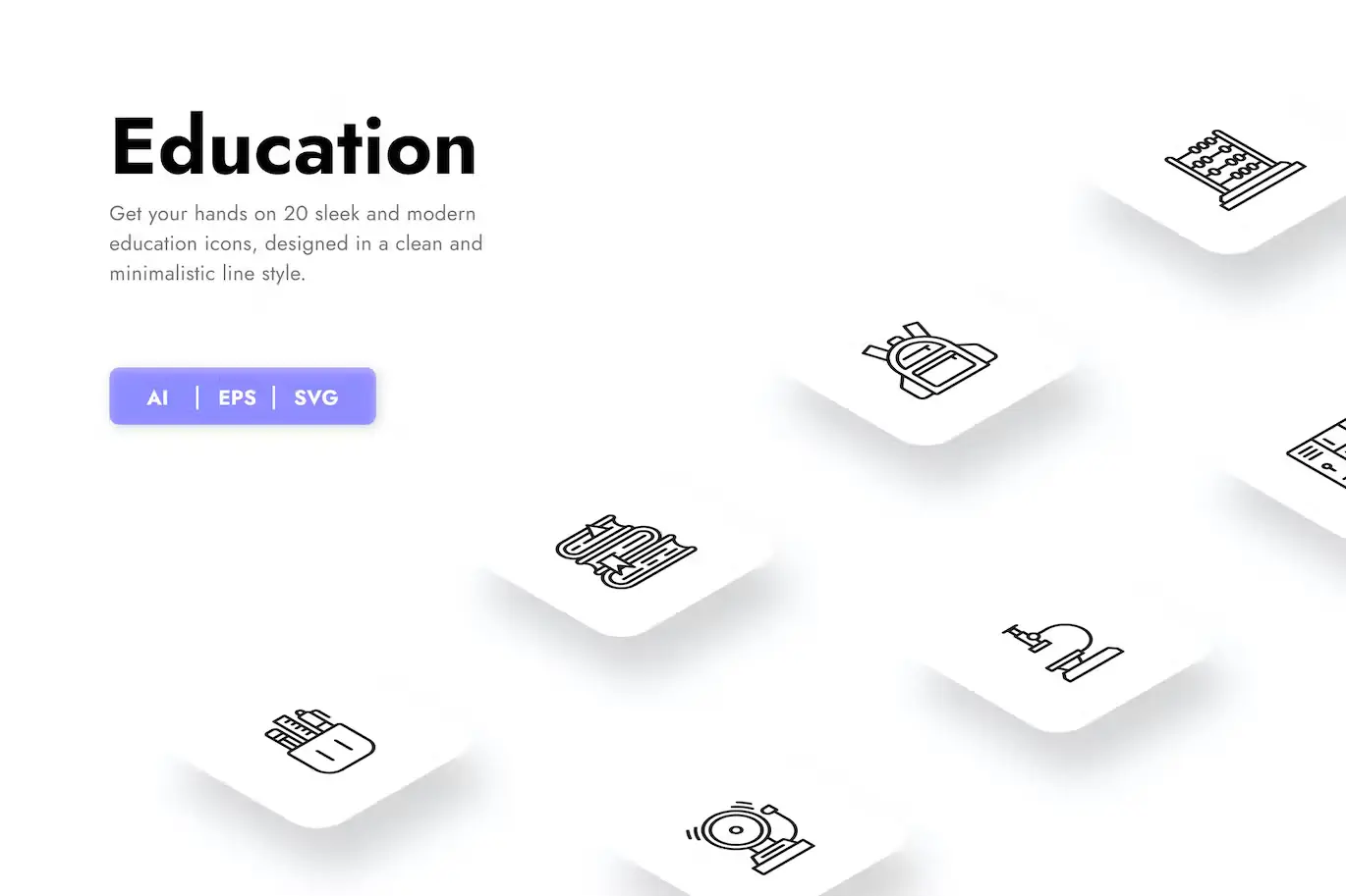 Sleek and Modern Education Icons
