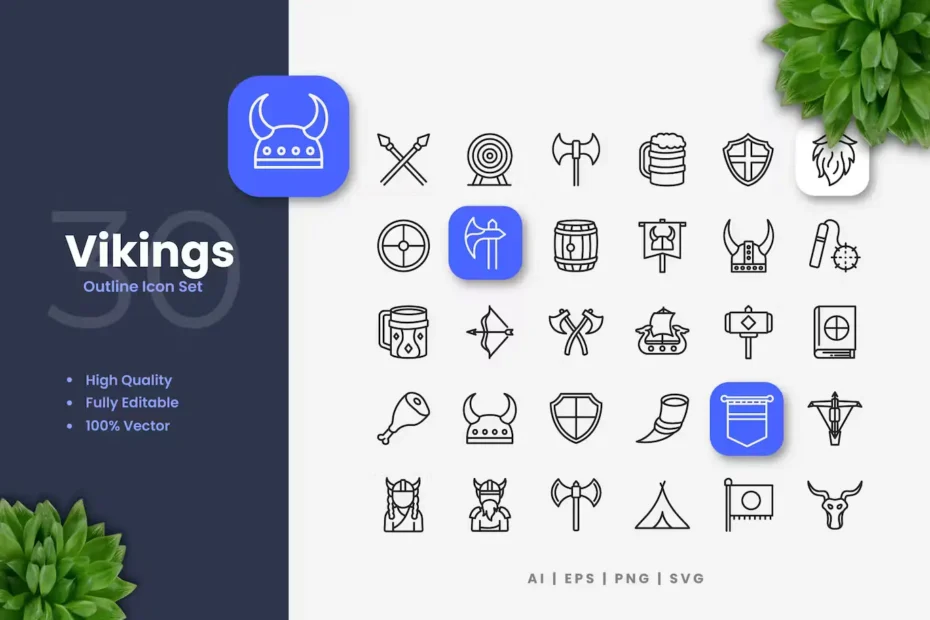 Viking Outline Icons