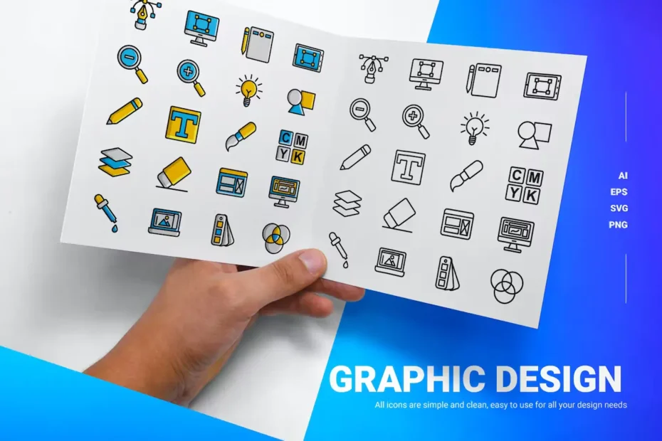 25+ Simple and Clean Graphic Design Icons