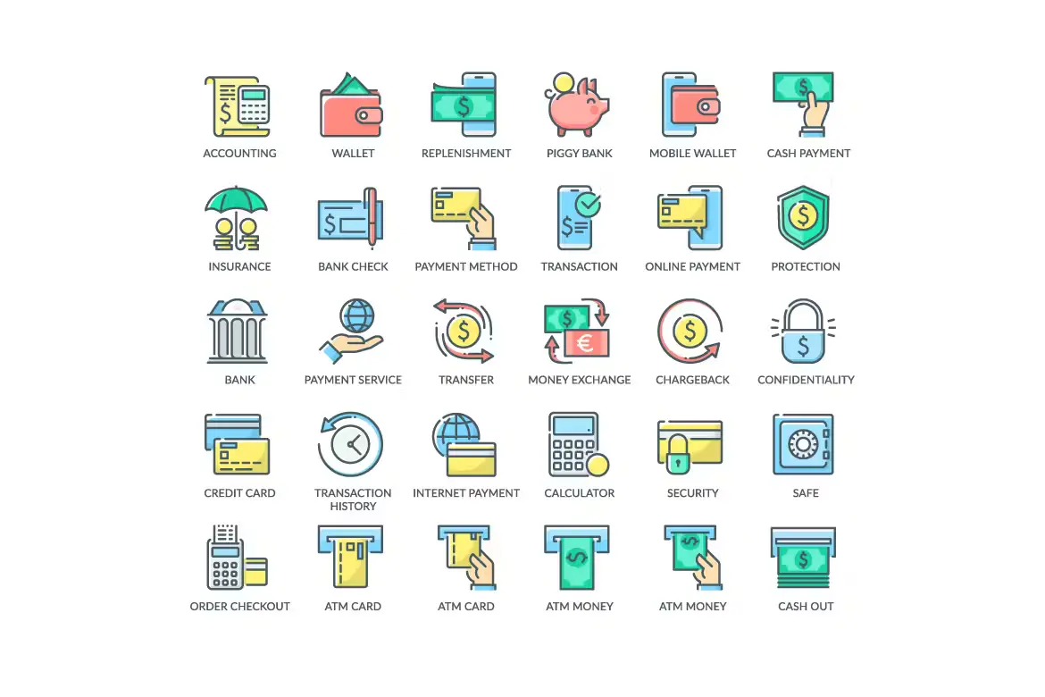 30 Banking Icons Stroke Editable 2