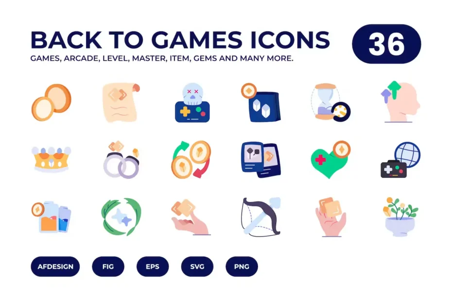36 Back to Games Icons
