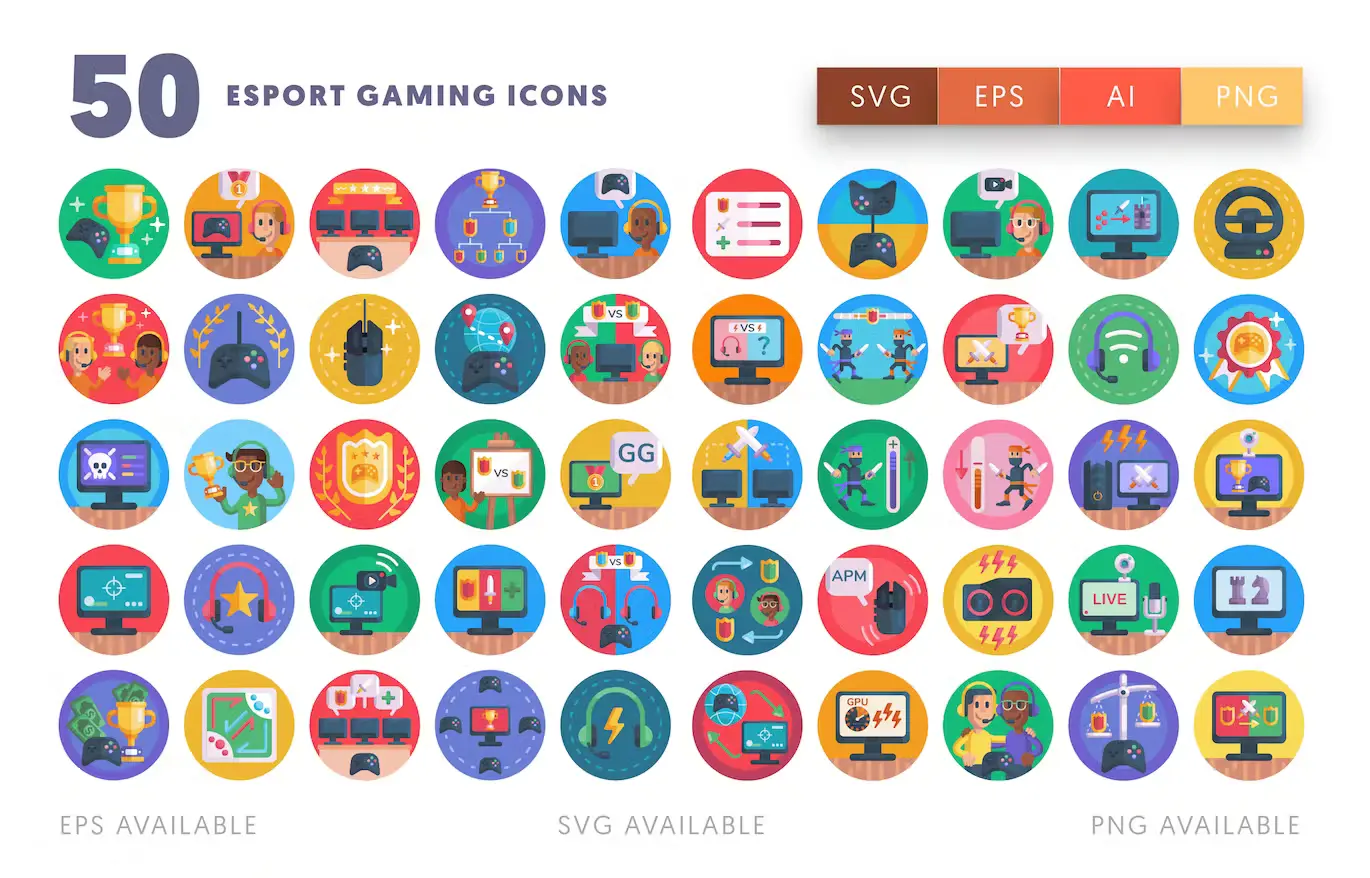 50 eSport Gaming Icons1