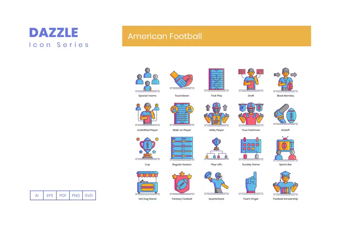 80 American Football Line Icons 1