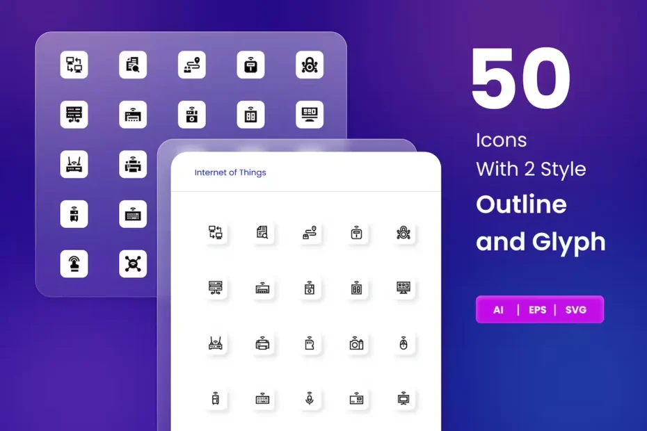 Internet of Things Icons with 2 Style