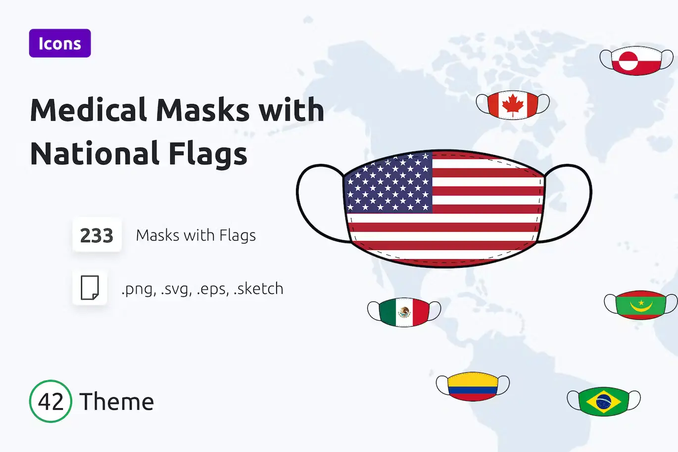 Medical Masks with National Flags