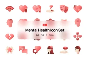 20+ Mental Health Icons Set