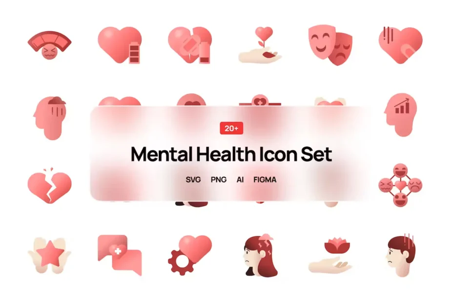 20+ Mental Health Icons Set