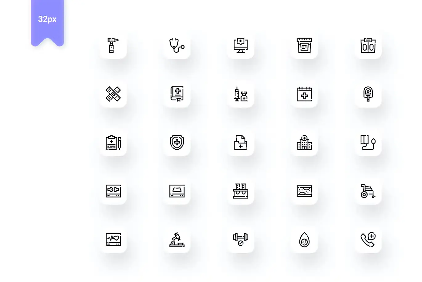 25 Line style Health Checkup Icons1