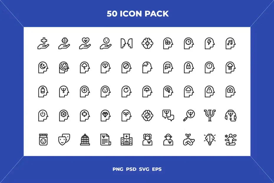50 Mental Health Icons