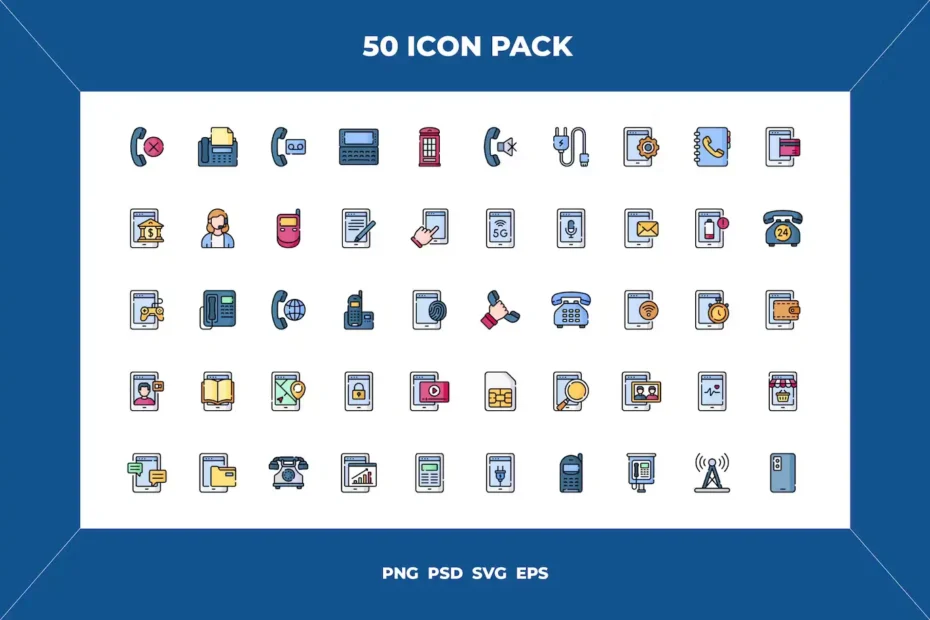50 Phone Icons Pack