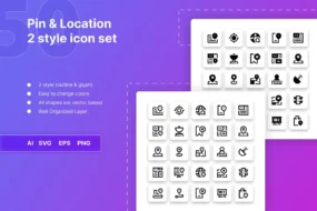 50 Pin & Locations Icons Pack