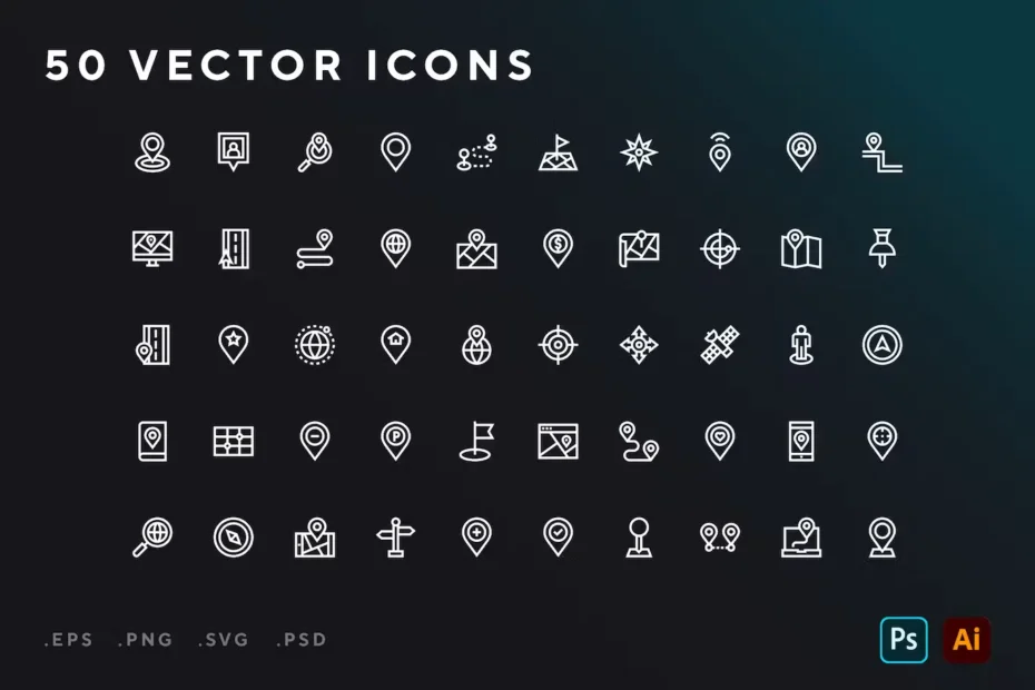 50 Vector Location Icons