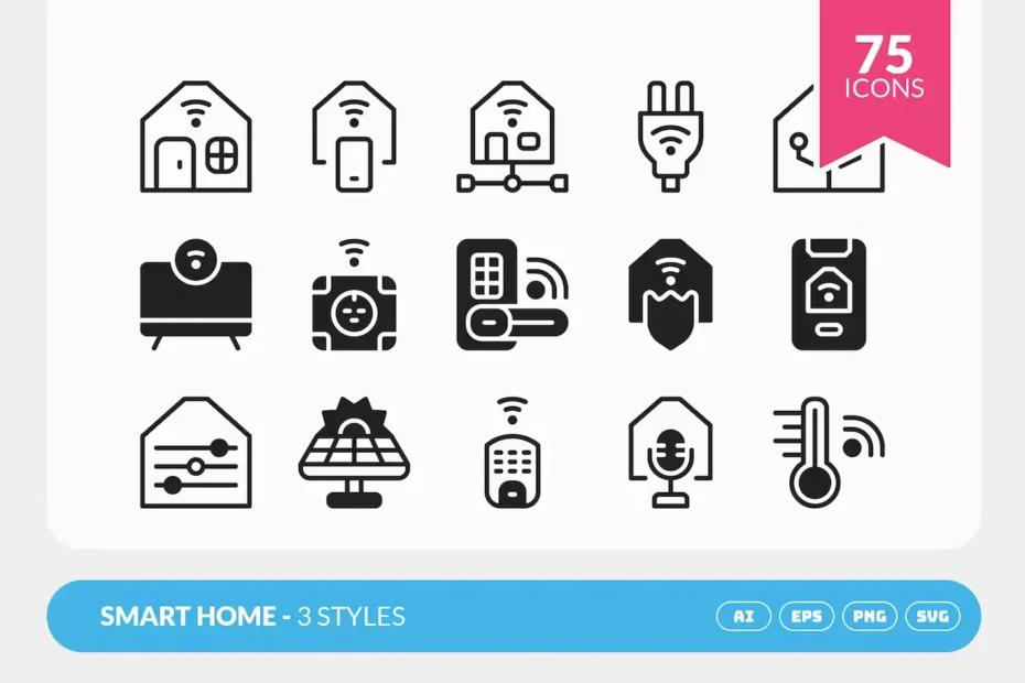 75 Smart Home Icons Pack