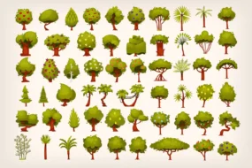 58 Trees Vector Collection