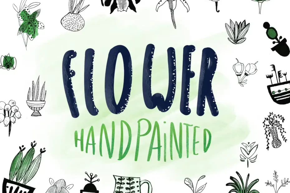 Flowesr Handpainted Elements