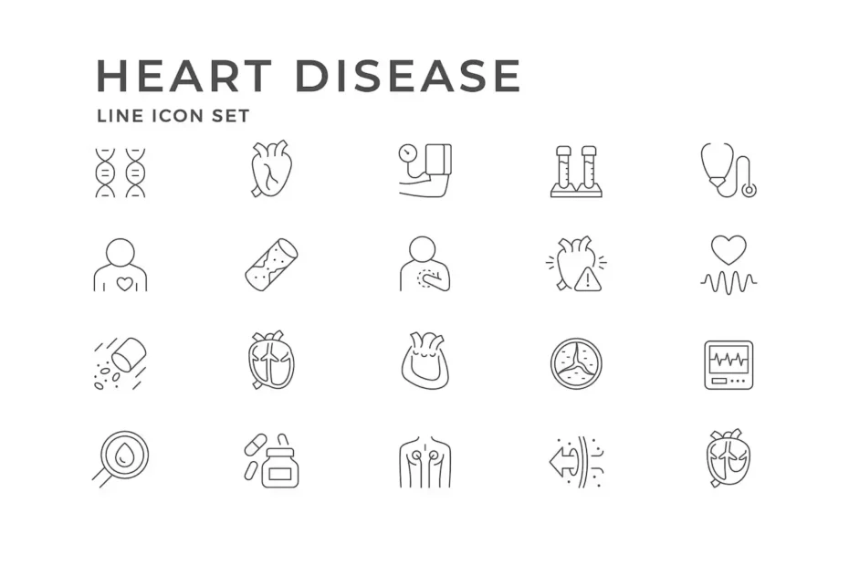 Heart Disease Line Outline Icon